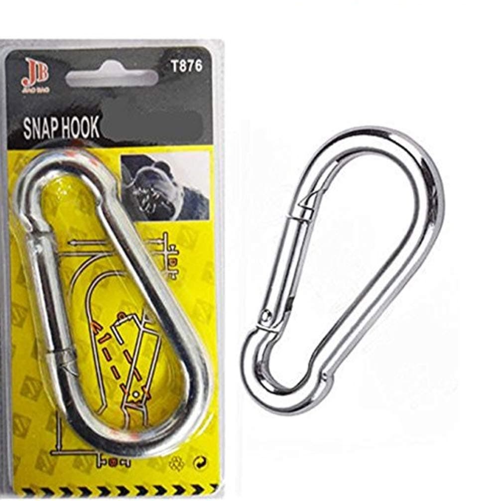 COSMALL@ Medium Gauge Carabiner Snap Hook Steel Heavy Duty Carabiners Swivel Spring Clip (100mm x 10mm))
