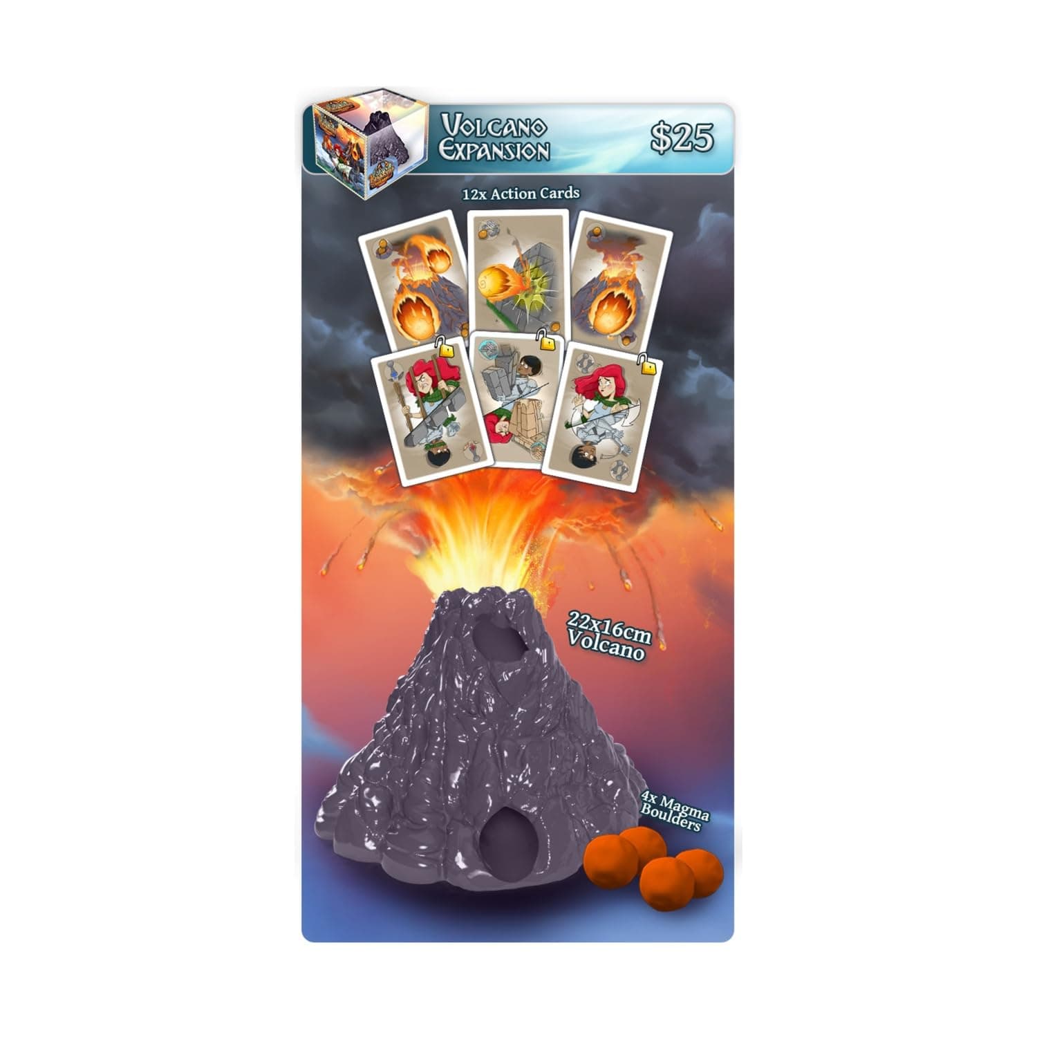 Catapult Kingdoms: Volcano! Expansion (KICKSTARTER Exclusive) Ready, aim... Ouch! HOT! HOT! HOT! Defend Your Castle from Flowing Lava!