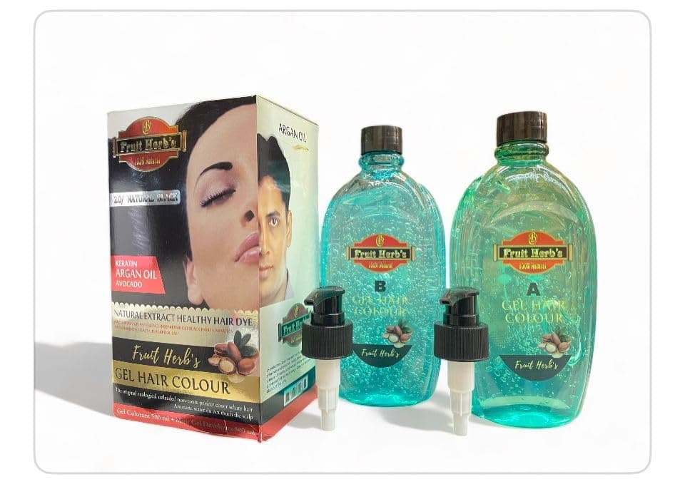 Aravli Fruit Herb's Gel Hair Colour With Keratin Argan Oil Avocado, 100% Natural Extract Healthy Hair Dye For Men & Women (Black) 1000 Ml