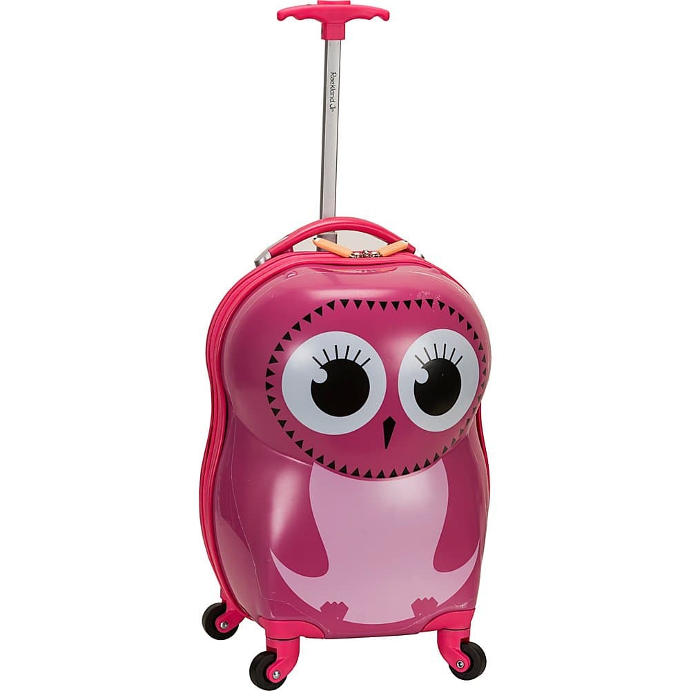 Rockland Jr. Kids' My First Hardside Spinner Luggage, Telescoping Handles, Owl, Carry-On 19-Inch
