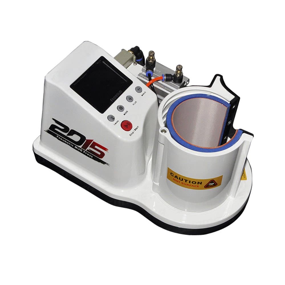 FreeSUB Pneumatic Mug Heat Press ST-110 Heat Press Machine For Mugs Design Printing (White)
