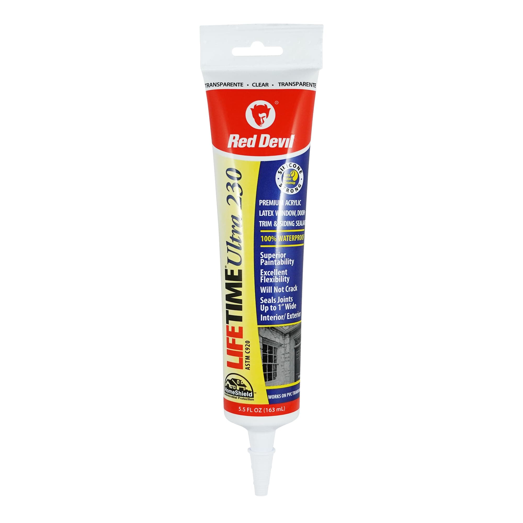 Red Devil 0705 Lifetime Ultra Premium Elastomeric Acrylic Latex Sealant, 5.5 oz., Clear, 1 Pack
