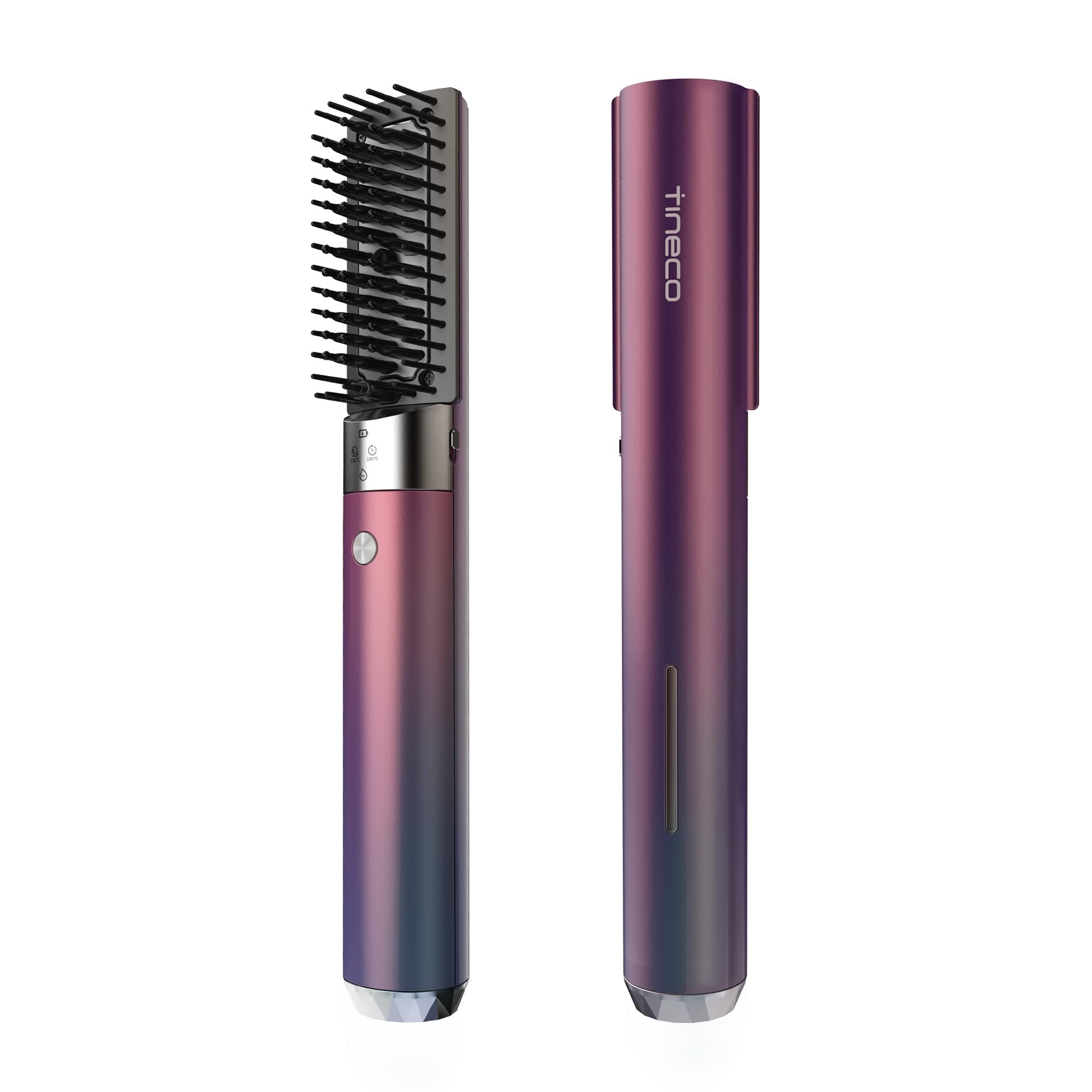 Tineco Smart Cordless Hair Styling Brush, Anti-Scald Hot Hair Straightener for Grooming and Refreshing Hair, with Travel Bag, Ziva ONE