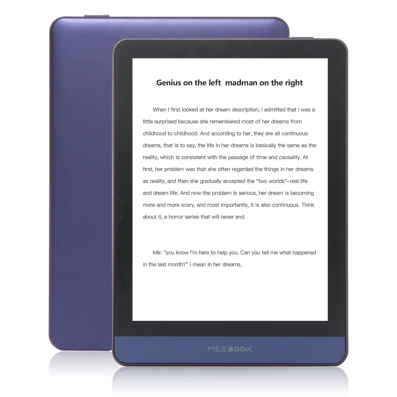 Meebook E-Reader M6 with Leather Cover | 6' Eink Carta Screen 300PPI | Adjustable Smart Light | Android 11 | Ouad Core Processor | Audio Books|Support Google Play Store | 3GB+32GB