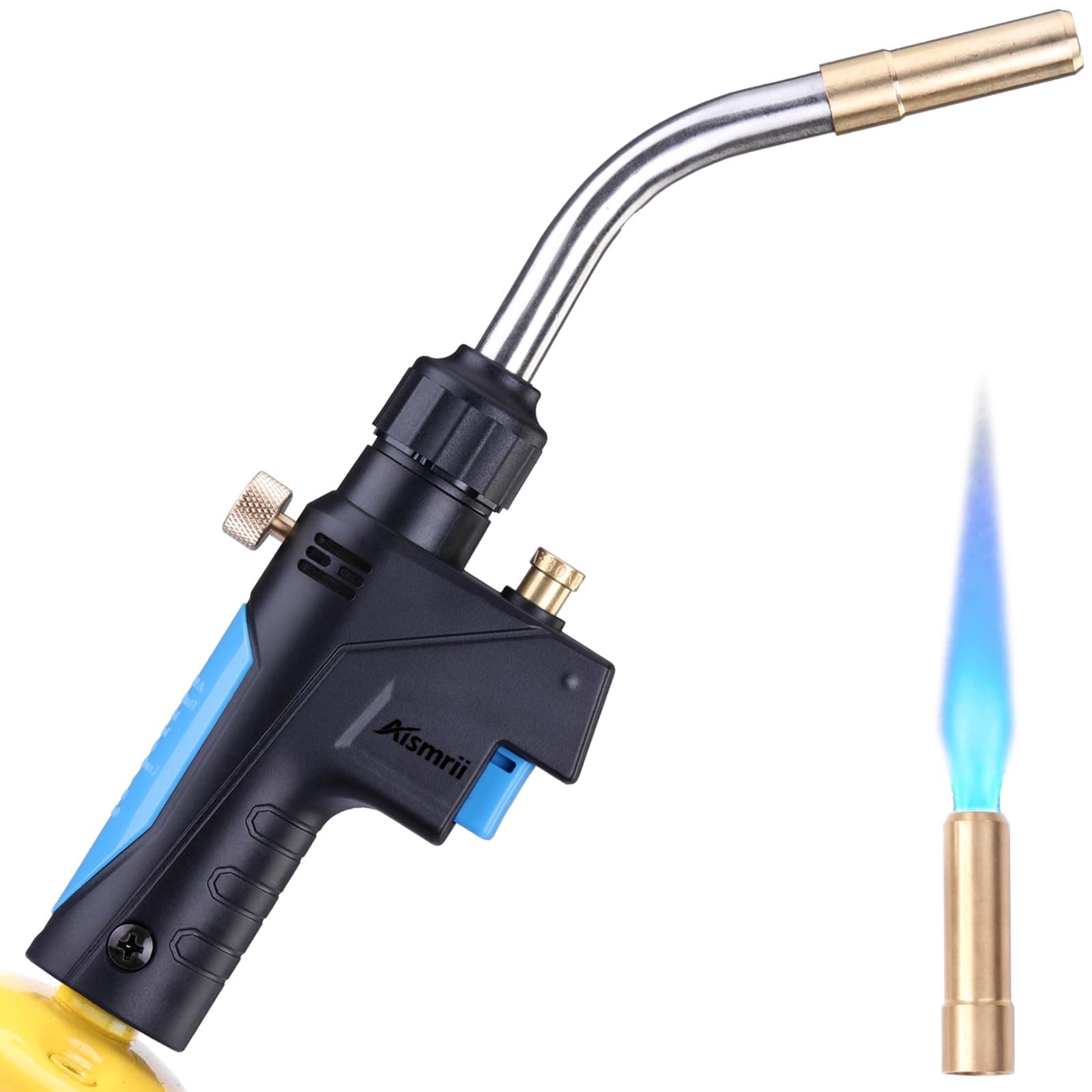 MAPP/MAP/PROPANE Gas Torch,Maximum Temperature 2372℉/1300℃ for Welding, Brazing, Soldering, Thawing, Grilling & More,Use Safe (Fits CGA600, 14.1oz Fuel)