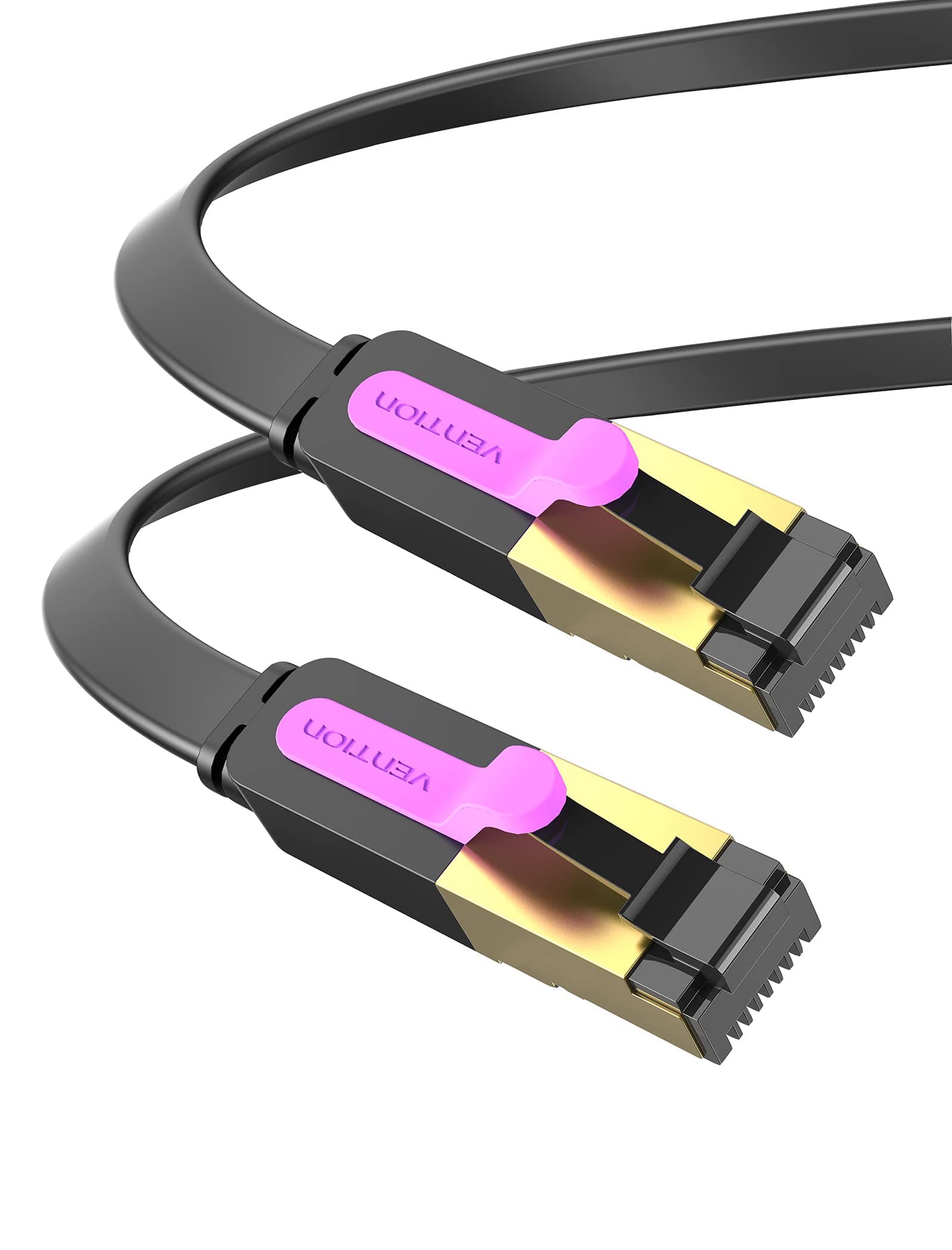 CAT 7 RJ45 Ethernet Flat Cable, High-Speed Patch Cord 10Gbps @600MHz/s STP, Compatible for Switch, Router, Modem, Patch Panel, Access Point, Patch Fields (Flat Patch Cable, 1m)