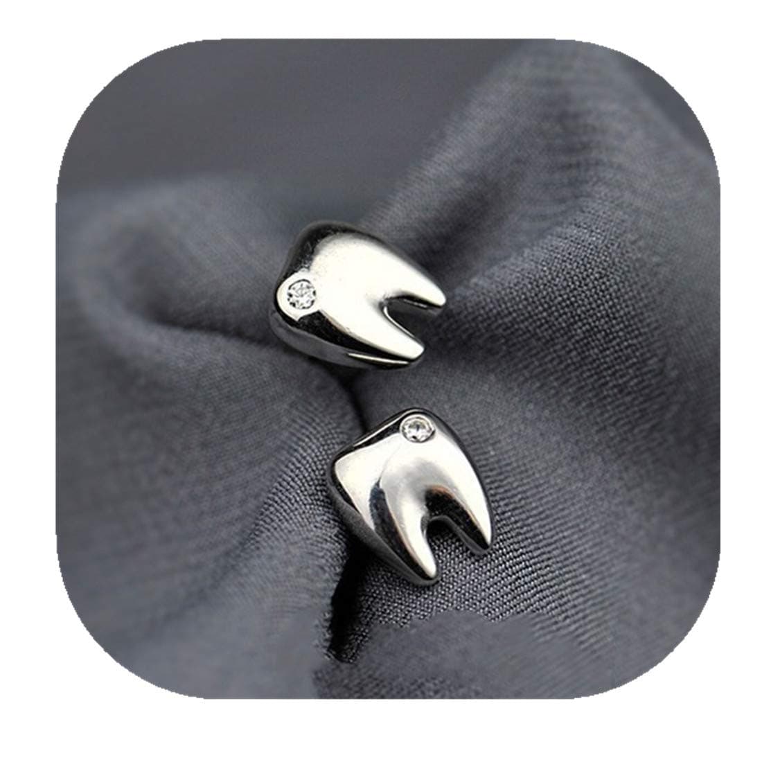 kakupao Silver Teeth Stud Earrings, Dental Earrings, Molar Earrings, Dental Gifts, Tooth Earrings, Tooth Studs