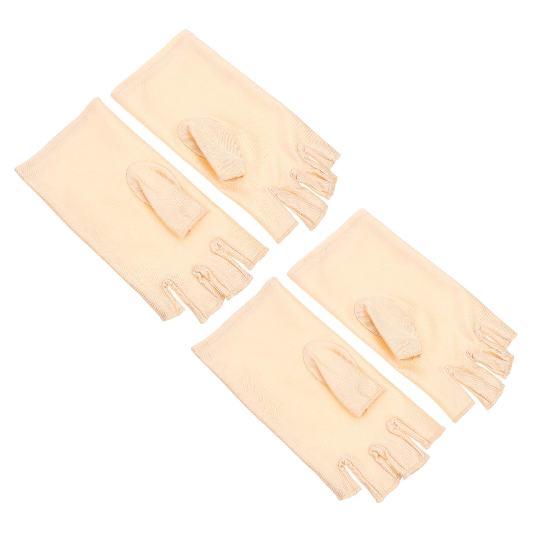 FOMIYES 2 Pairs Ice Silk Half Finger Gloves Nail Gloves Bicycle Gloves Fingerless Gloves Silk Gloves for Women Elastic Gloves Fingerless Cycling Gloves Anti-uv Gloves Cycling Bike Gloves