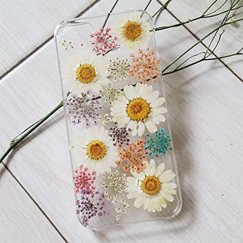 Rebbygena Real Flower Phone Case iPhone 6 Women Beautiful Transparent iPhone 6s Case with Wildflower 4.7 inch