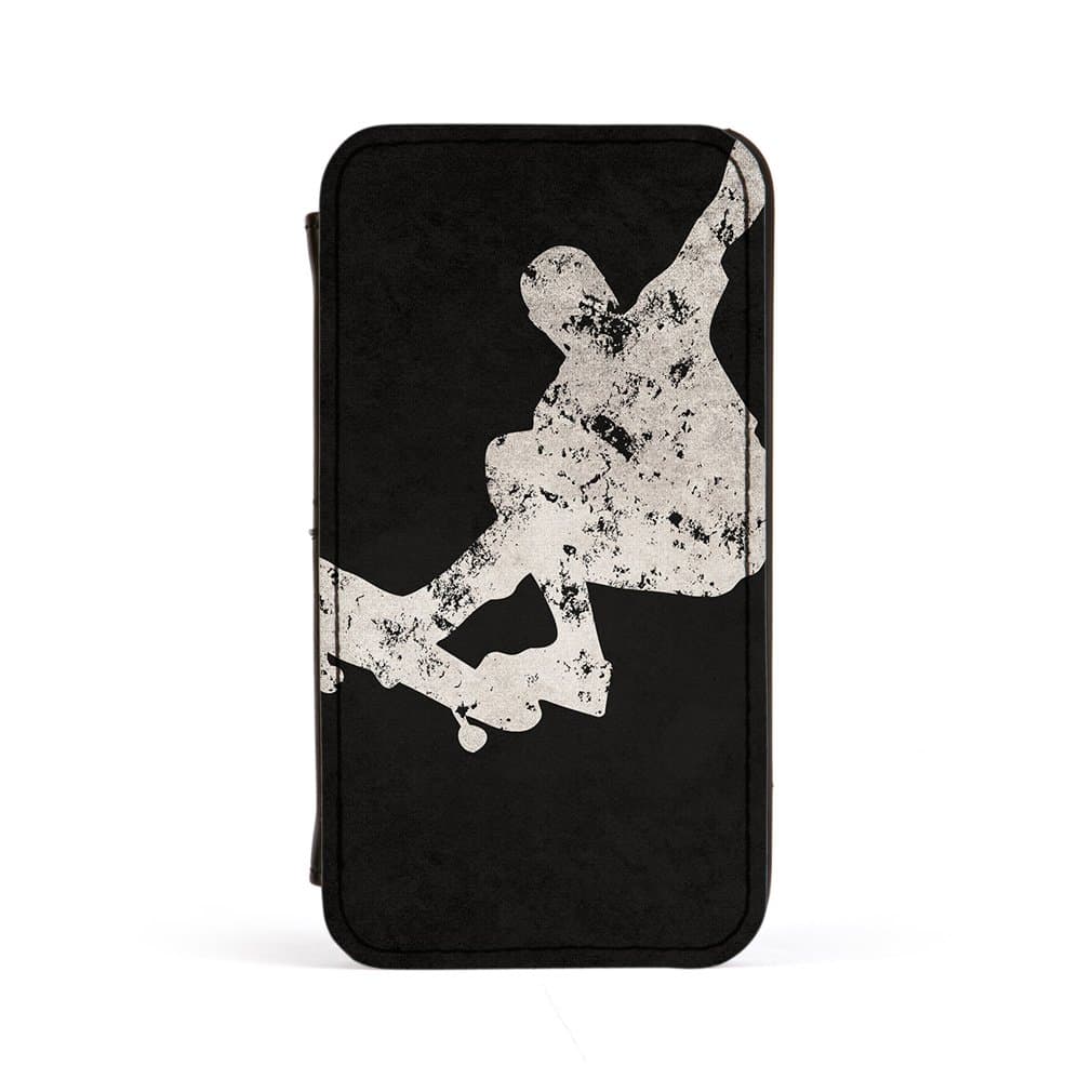 Grunge Skateboard on Black Premium Faux PU Leather Case, Protective Hard Cover Flip Case for Apple iPhone 4 / 4s by UltraCases + FREE Crystal Clear Screen Protector