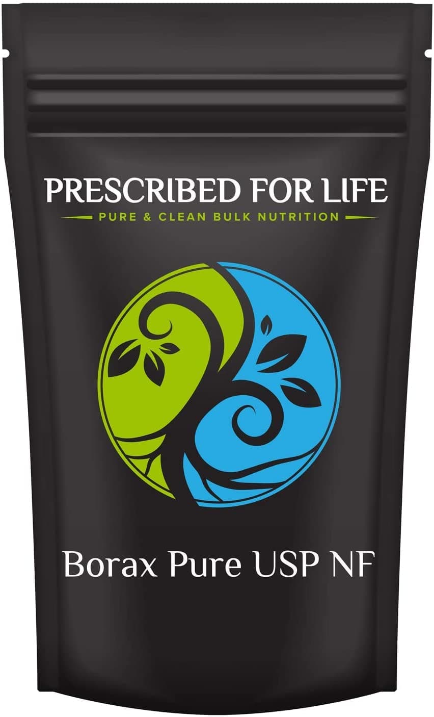 Prescribed for Life Borax Powder, Pure USP NF Grade All Natural Sodium Borate Powder, Household Laundry Booster, Slime Activator & Multipurpose Cleaning Powder (2kg / 4.4lb)