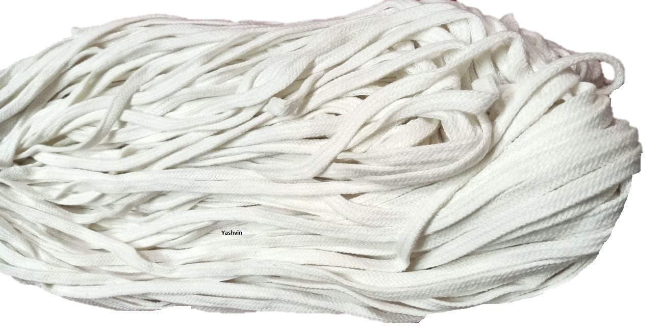 20 Meter Soft Heavy Milky White Nada/Pajama Dori Strings (Cotton) Quality || 100% Cotton Heavy Nada Strings for Ethnic Indian Dresses, Pajama, Lehenga, Saree,Petticoat, Salwars