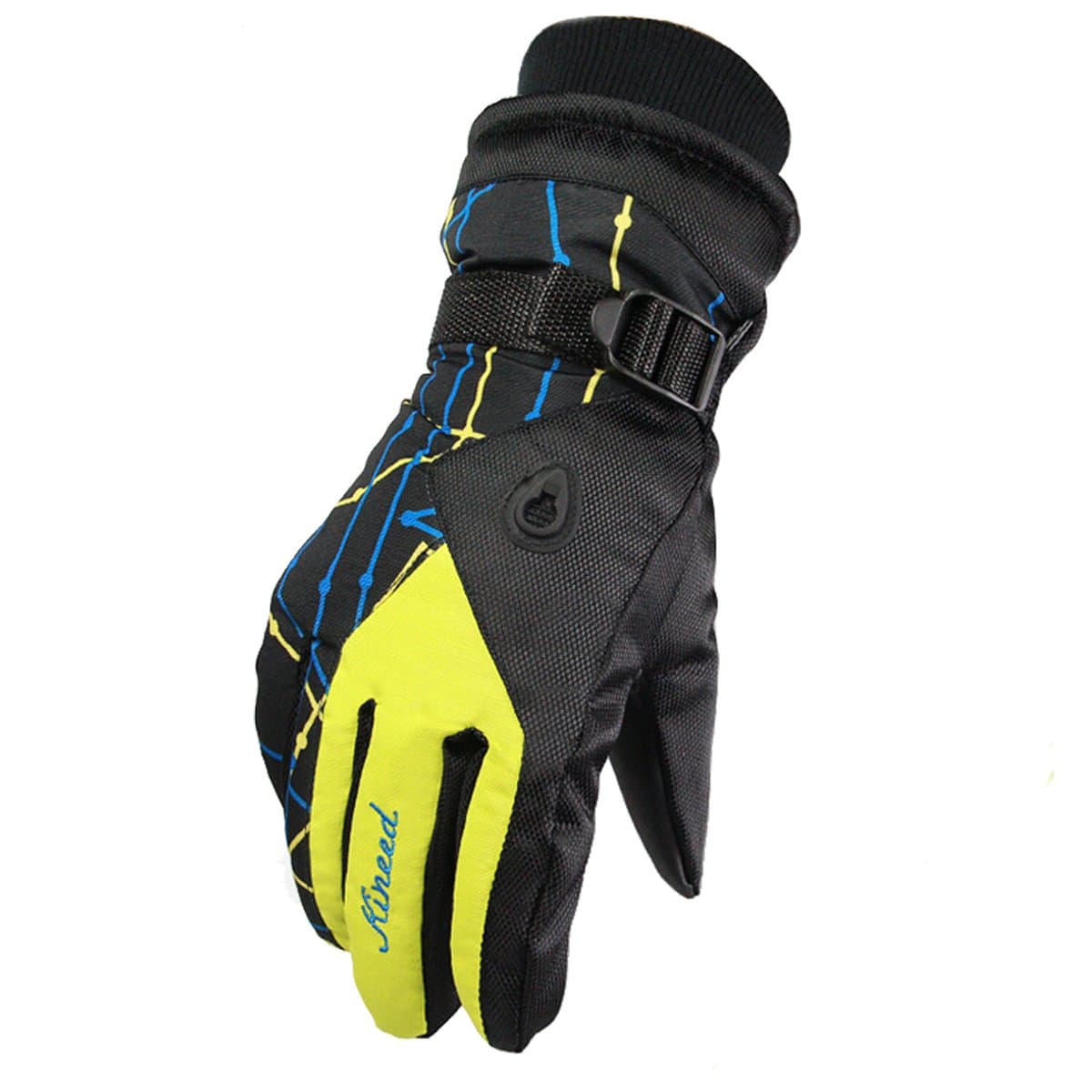 KINEED Waterproof Womens Winter Ski Skiing Snowboarding Skating Snow Outdoor Sports Warm Gloves Yellow-B