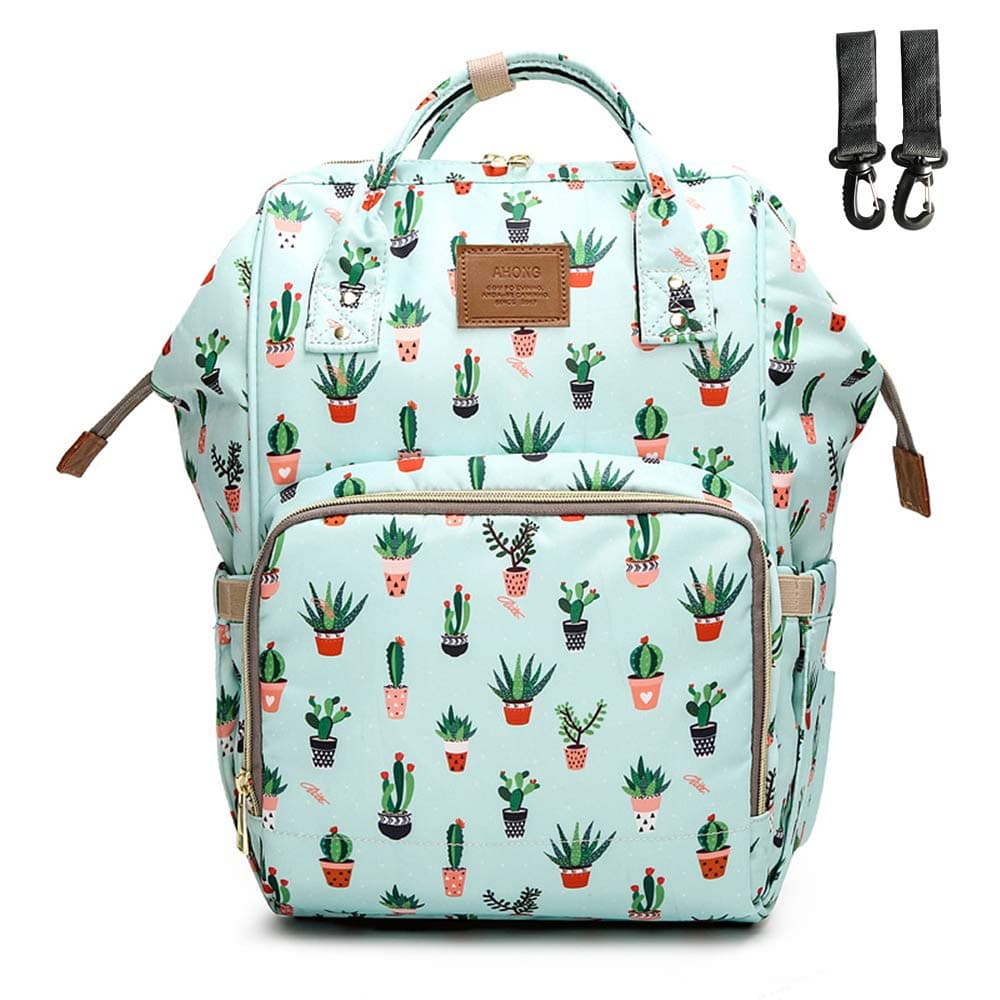 Sunborls(AHONG) Cactus Waterproof Mummy Maternity Nappy Bag Travel Backpack Baby Nursing Bags (Green Cactus),Medium
