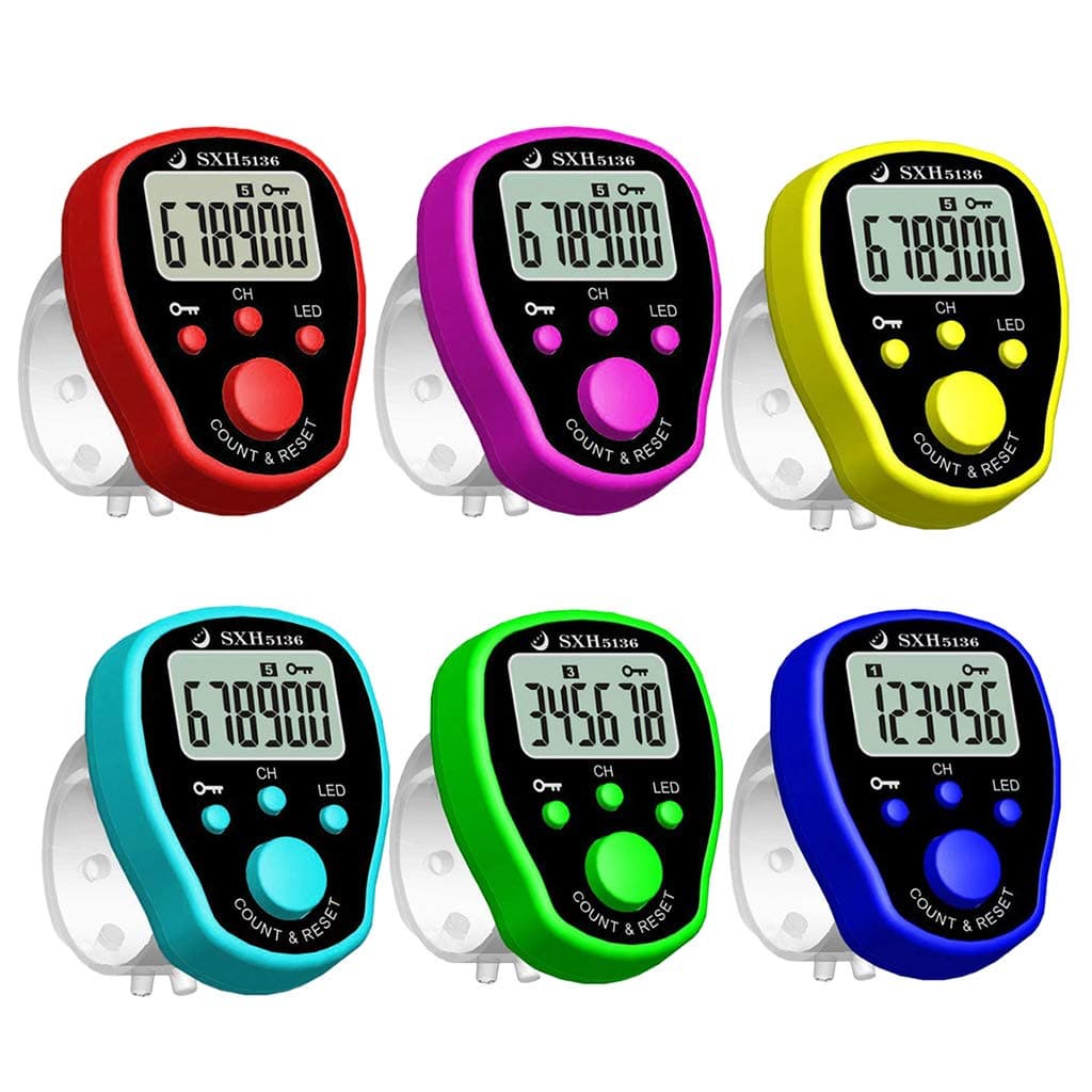 Finger Counter 5 Channel Finger Counter LCD Electronic Digital Chanting Counters Tally Counter 1 Piece Color Random