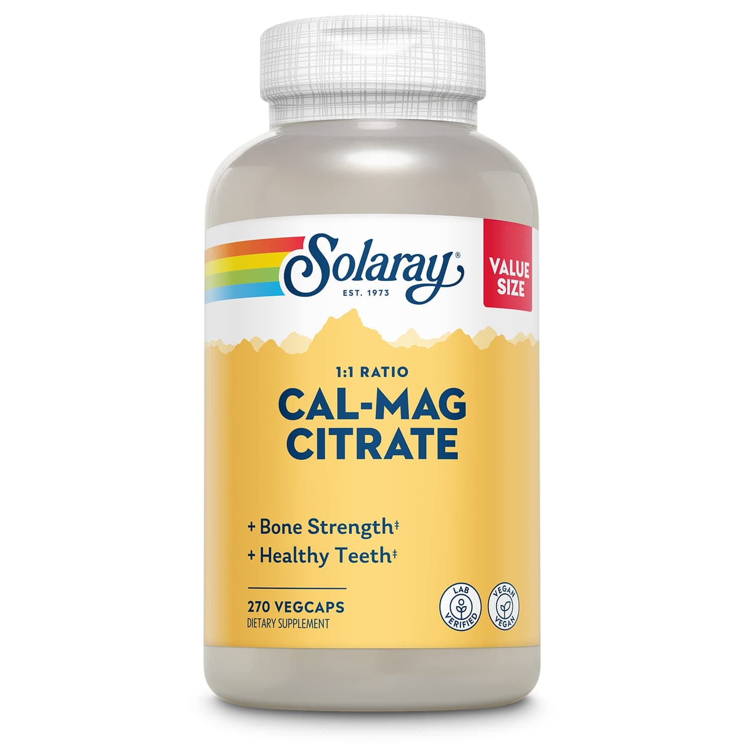 - Calcium Magnesium Citrate 1000mg 1:1 Ratio, Bone Strength Supplement, Muscle, Nerve and Bone Health Support, Chelated for High Absorption, 60-Day Guarantee, 45 Servings, 270 VegCaps