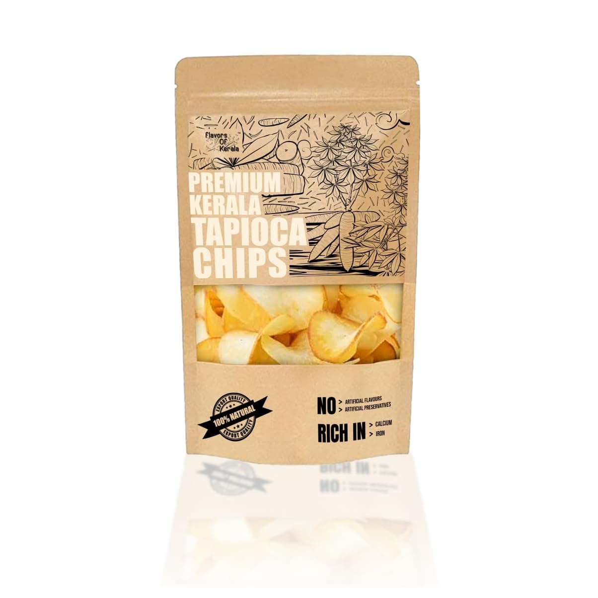 (FOK) | Premium Kerala Tapioca (Kappa/Cassava) Chips (400 Grams)