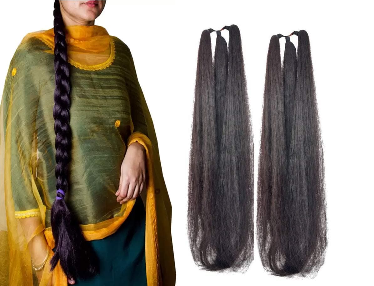 Pelo Traditional Punjabi Paranda Set Of 2 Parandi Ethnic Hair Accessories Braid Tassles Hair Extensions Braids for Women Traditional Hair Accessories Pack Of 1 (Parandi Set Of 2)