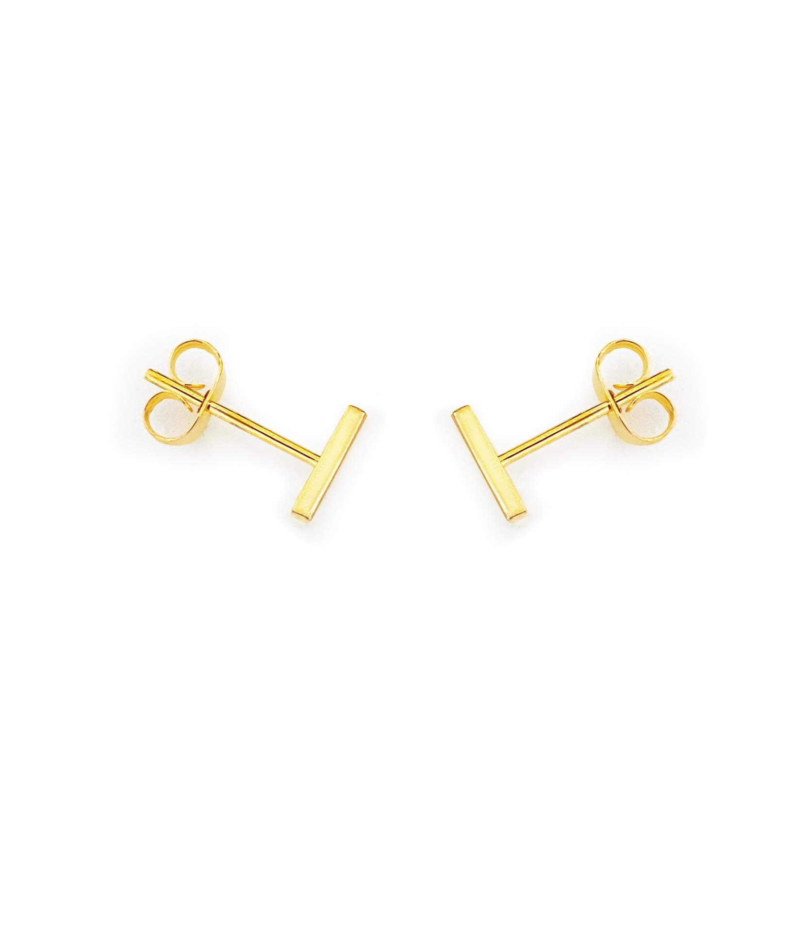 18K Gold or Silver Bar Studs | Small Bar Earrings | Hypoallergenic Stud Earrings for Women | Delicate Jewelry