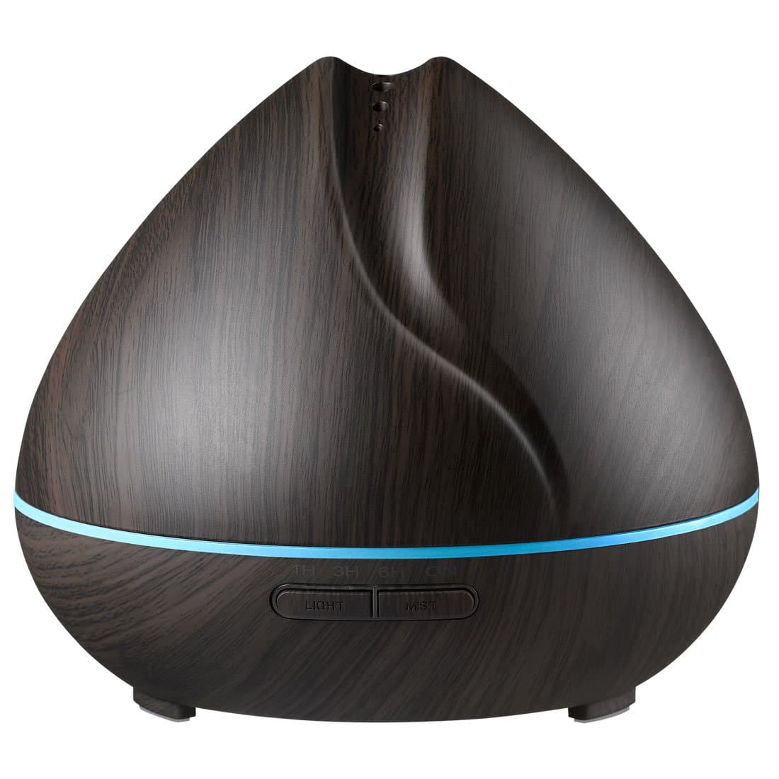 Essential Oil Diffuser Aromatherapy Diffuser 400ml Cool Mist Humidifier Purifier Oil Vaporizer 4 Timers & 7 Colors Light Auto Shut-Off Black Wood Grain