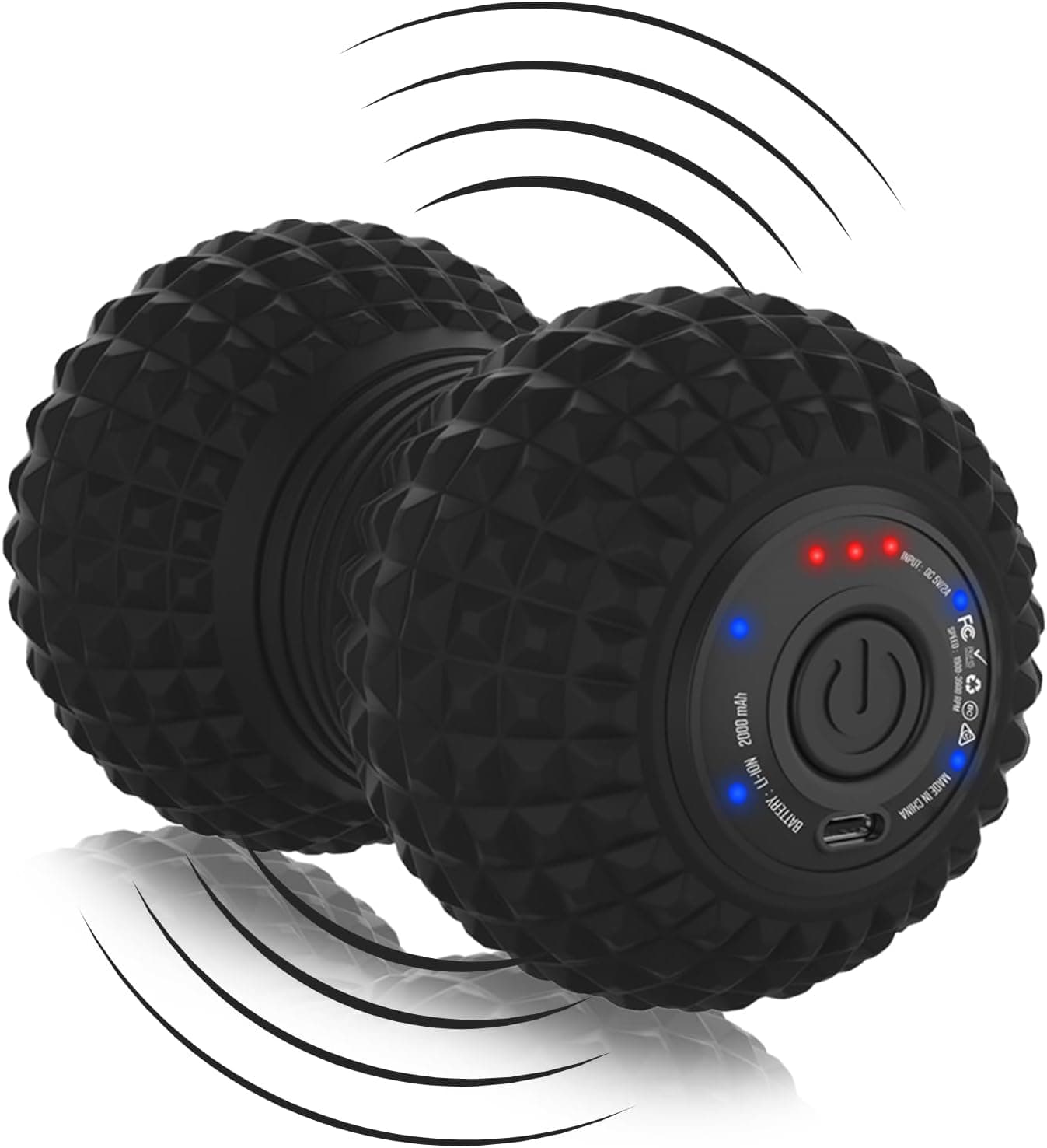 ZeenKind Vibrating Peanut Massage Ball, Ultra Strong Rechargeable Therapy Roller, Trigger Point Massager for Back Neck Foot Muscle Pain, Myofascial Release & Plantar Fasciitis Relief