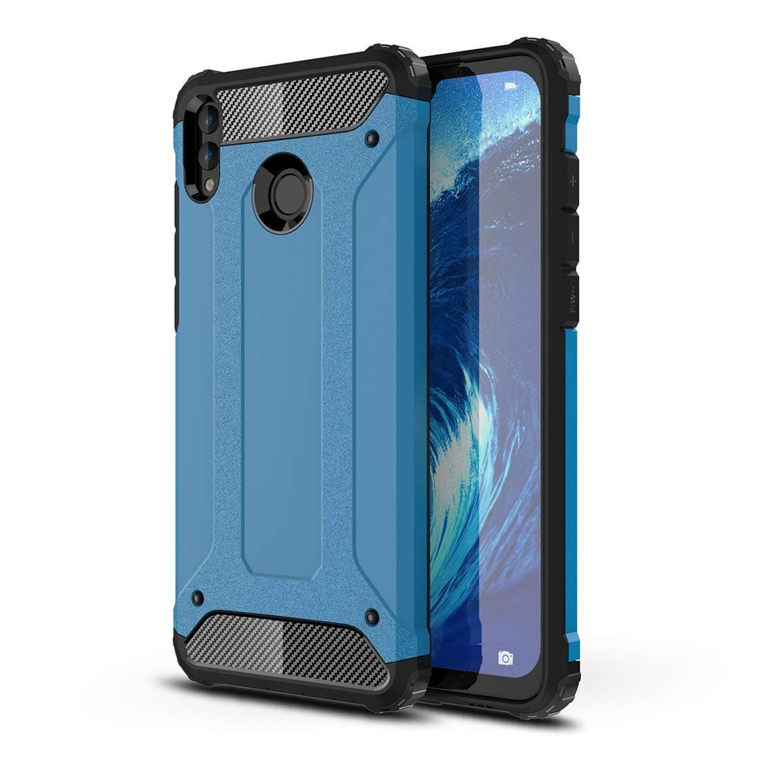 Fulvit Phone Case for Huawei Honor 8X Max Case, Magic Armor TPU + PC Combination Protective Cover Case Smart Cover (Color : Blue)