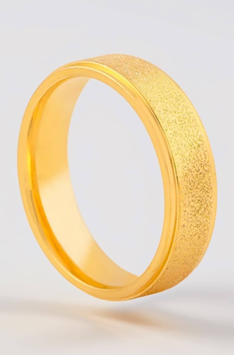 Rings for Men Western Style Band Rings Titanium Collection Stardust Gold Stainless Steel Rings for Men And Boy's.