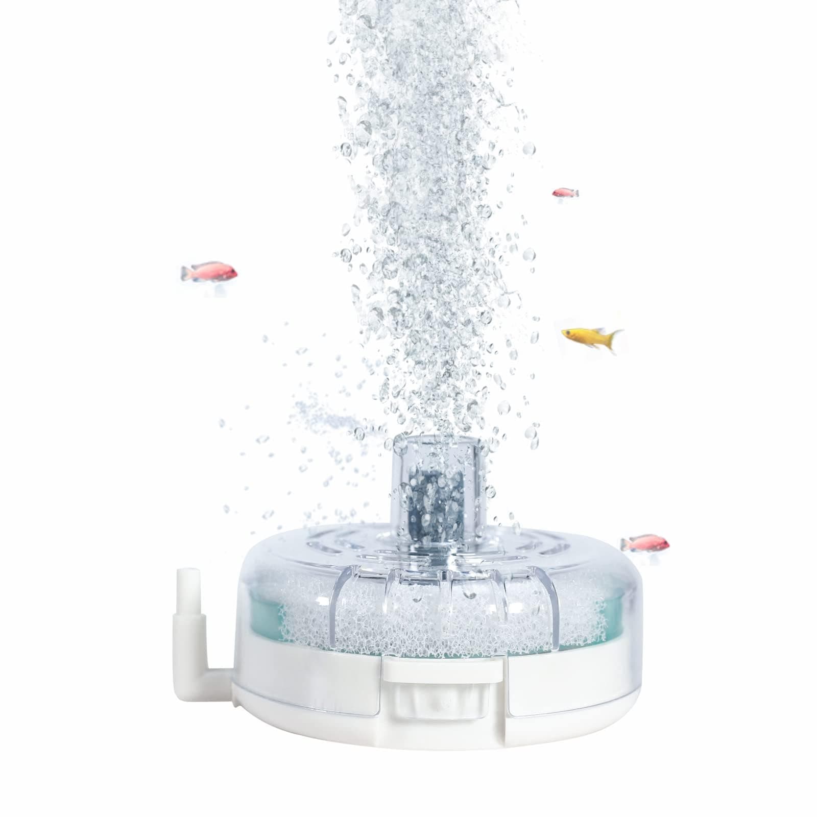 boxtech Aquarium Biochemical Sponge Filter with Air Stone Ultra-Thin Round Air Driven Clearable Bio Quiet Filter Sponge for Shrimp Nano Fish Tank (Not Include Air Pump and Tube）