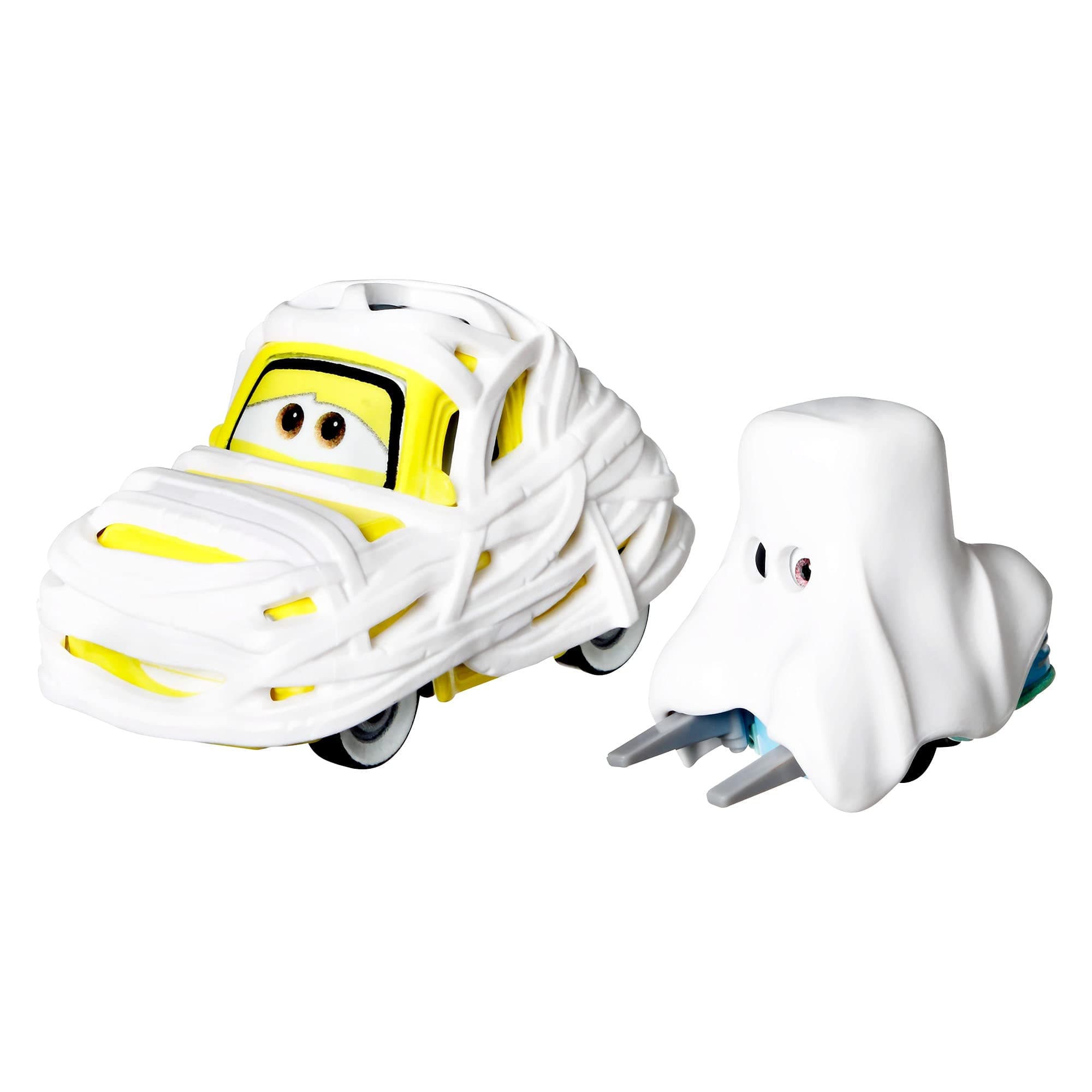 Disney and Pixar Cars Mummy Costume Luigi & Ghost Costume Guido, Miniature, Collectible Racecar Automobile Toys Based on Cars Movies, For Kids Age 3 and Older