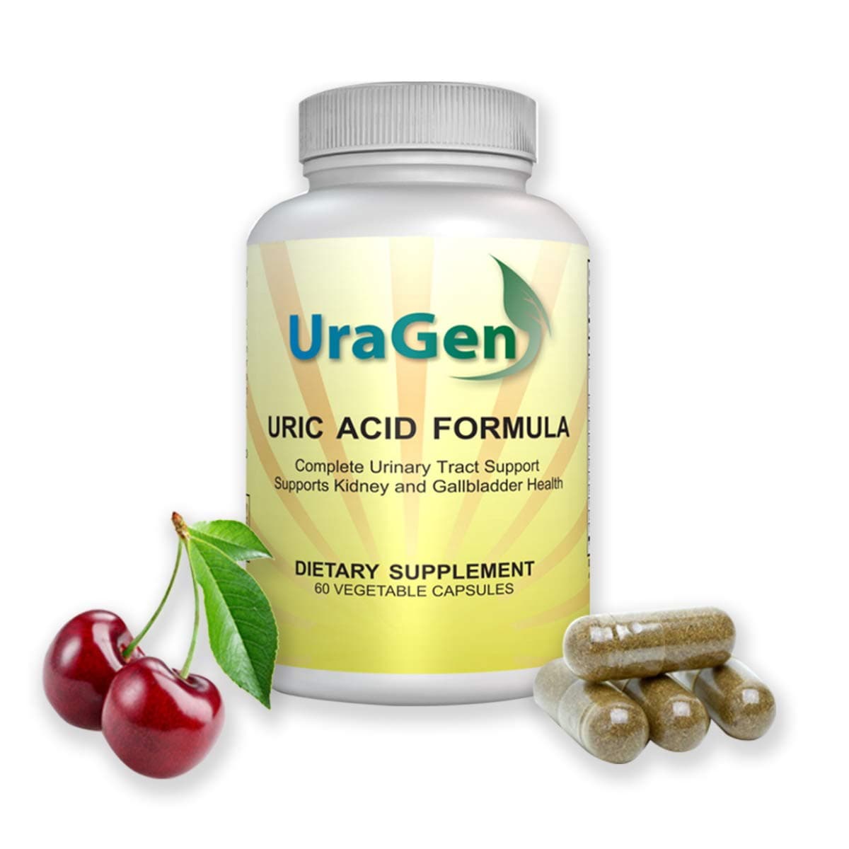Total Cleanse Uric Acid Vegetarian Capsules, Tart Cherry Extract, Celery Extract, Turmeric and More - Helps To Support Healthy Levels, Safely (1 Bottle, 30 Days)