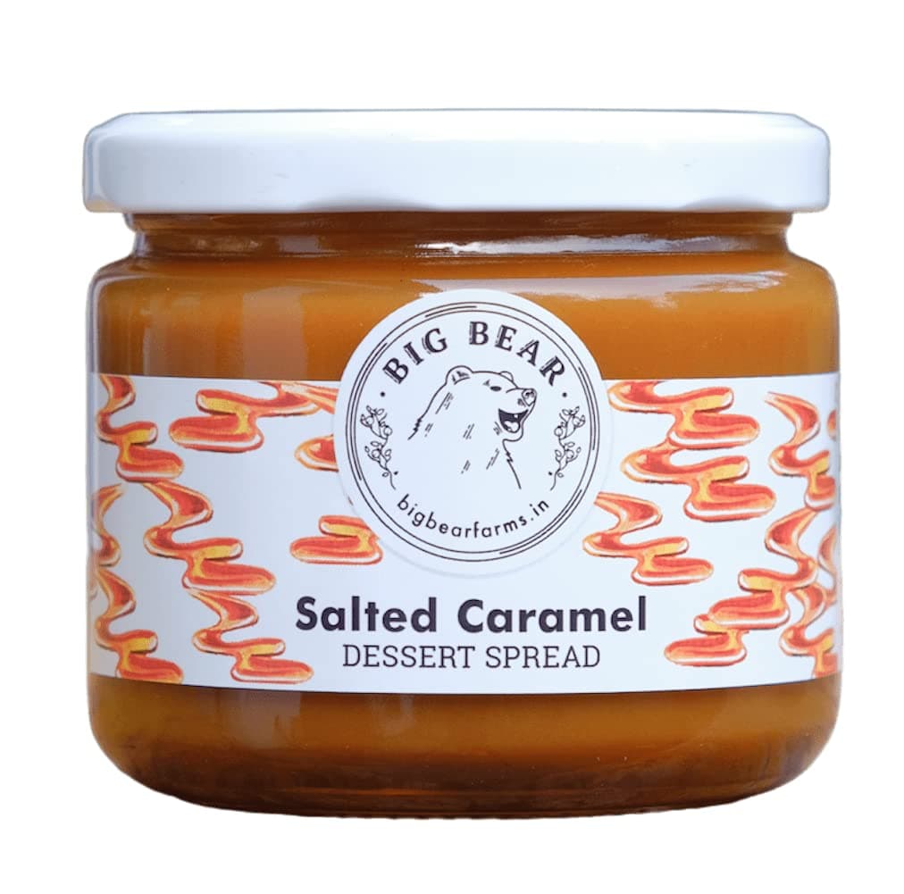 - Big Bear Farms Salted Caramel, Rich & Smooth, Milk-based Sweet Spread, No Artificial Preservatives, Dessert Topping(350 Grams), Pack of 1