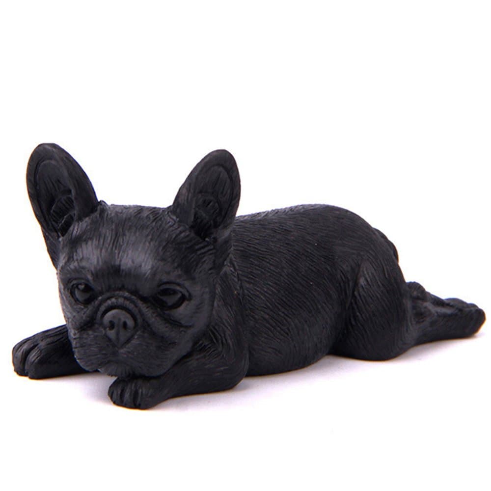Lhx_0207 Bulldog Puppy Statue (Black 1)