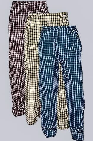 - Men's Cotton Checkered Casual Style Pajama Lower Pant Pack Of 3
