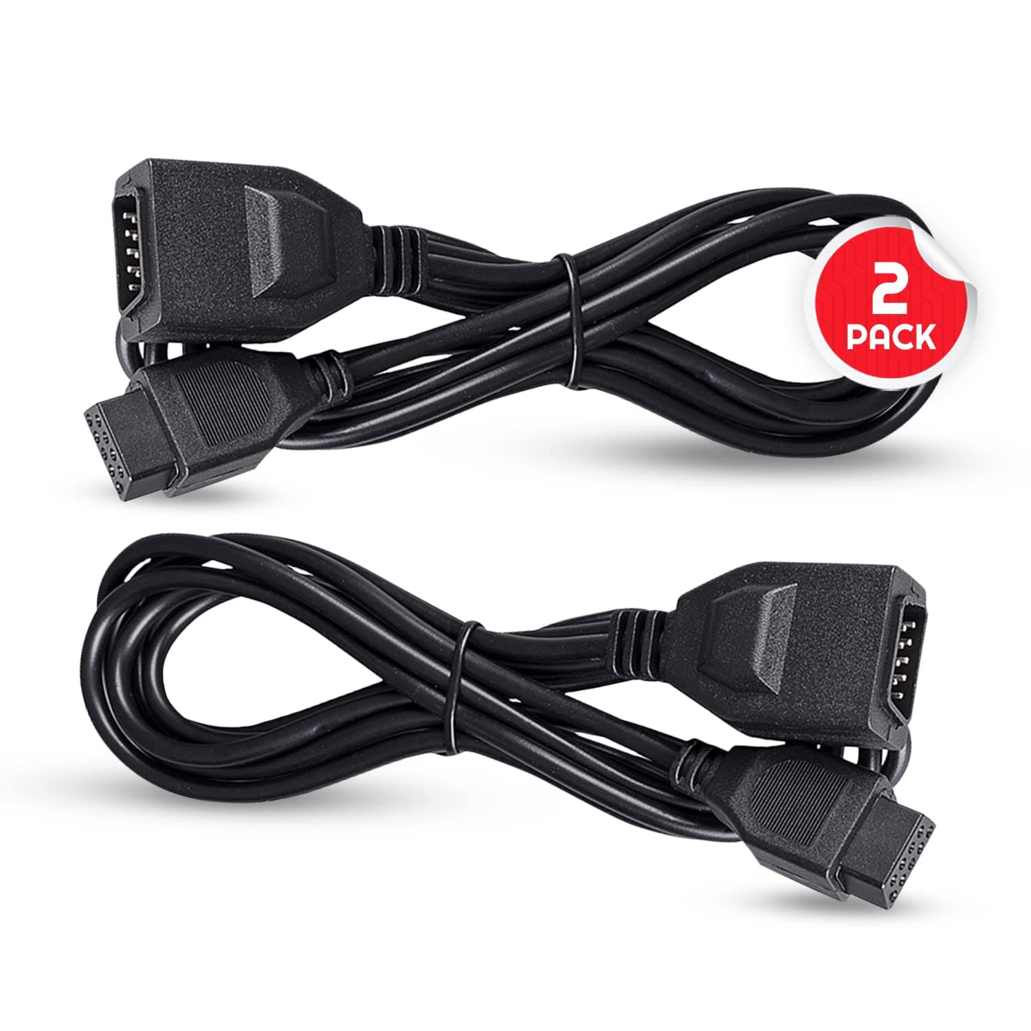 Controller Extension Cable Compatible For Sega Genesis [2 Pack] 6 Feet – 1.8m by EVORETRO