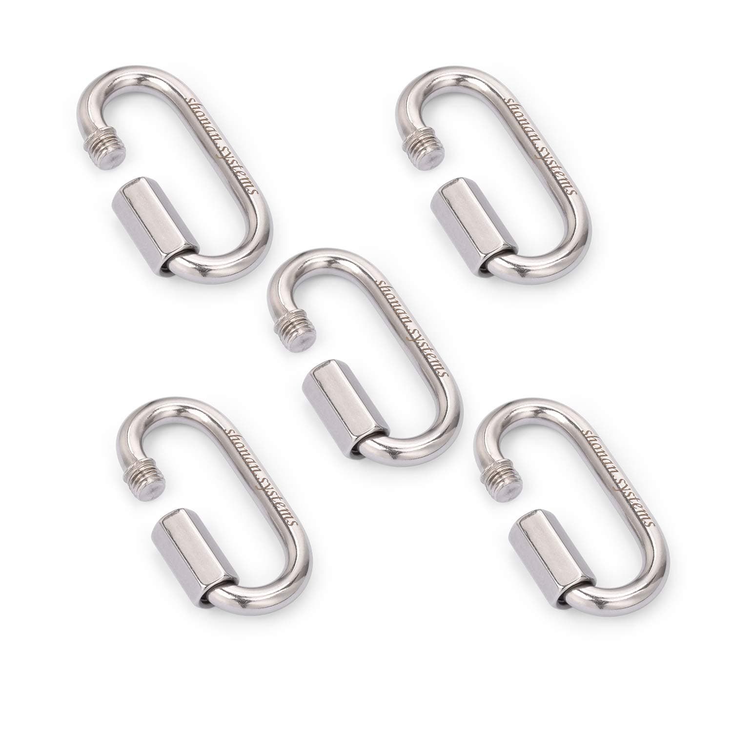 SHONAN Heavy Duty Marine Chain Quick Links, Stainless Steel Chain Connectors, Corrosion Resistant Locking Carabiners