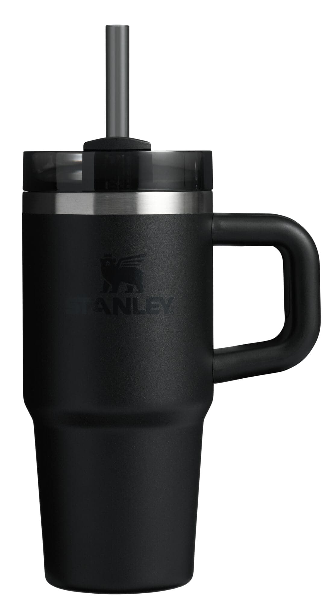 STANLEY Quencher H2.0 Tumbler with Handle and Straw 14 oz | Flowstate 3-Position Lid | Cup Holder Compatible for Travel | Insulated Stainless Steel Cup | BPA-Free | Black 2.0