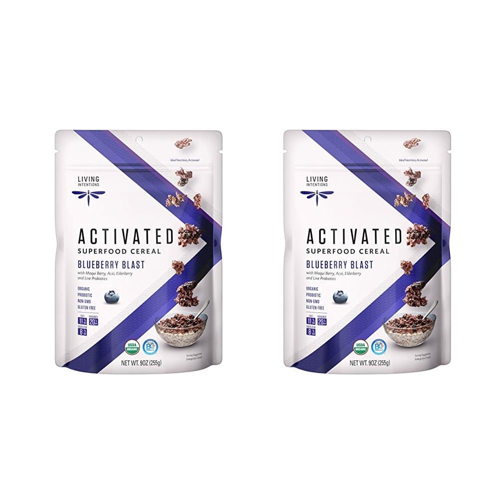 Living Intentions Cereal Acai Blueberry Superfood, 9 Ounce Pack of 2