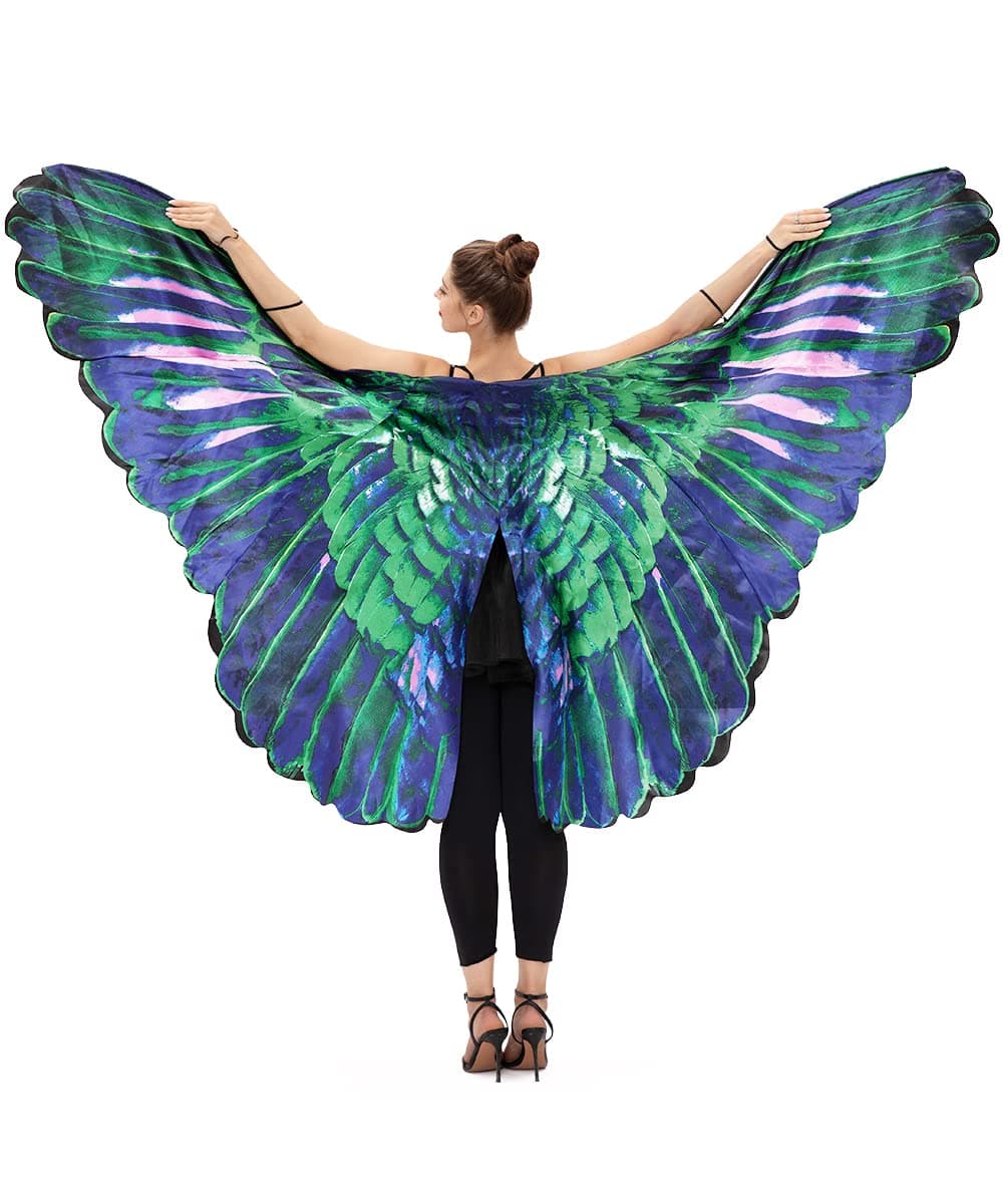 JUST FOR PARTY Women Butterfly Wing Cape, Deluxe Raven Wings Adult Butterfly Cape Dress for Halloween