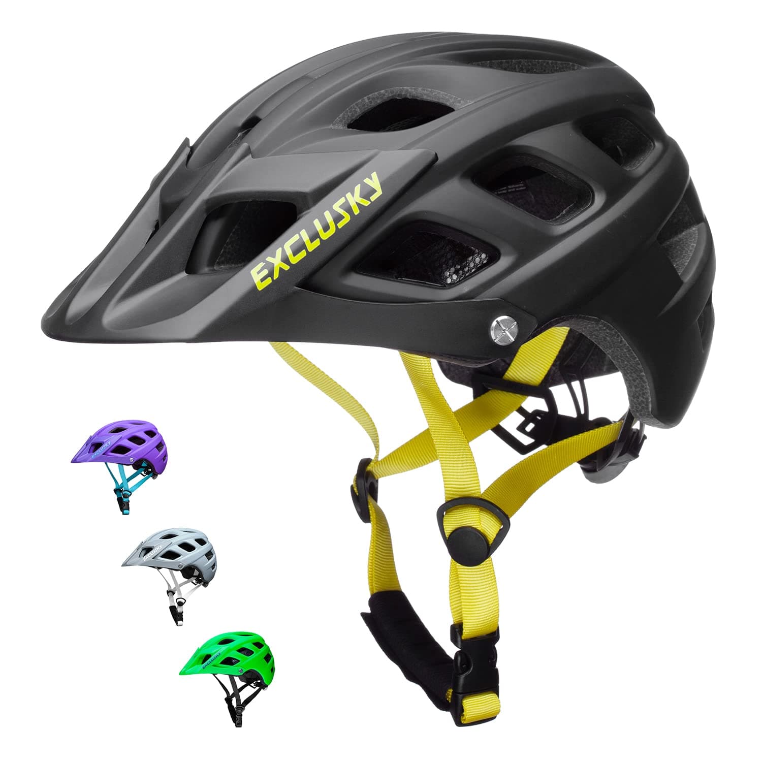 Exclusky Kids Bike Helmet Mountain Bike Helmet 54-57cm Lightweight Adjustable Youth Childs Small MTB Bicycle Cycle Helmet for Boys Girls (black)