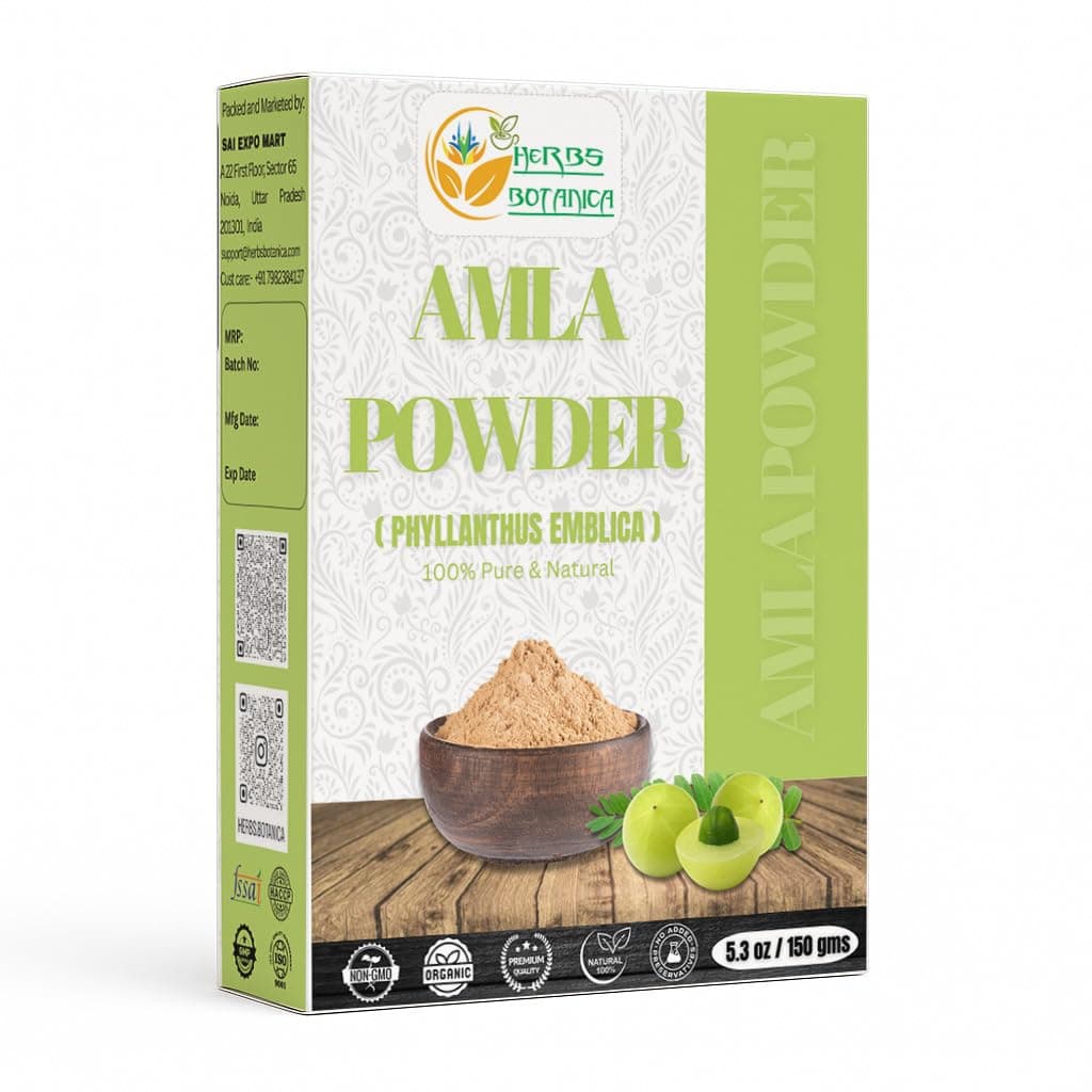 Natural Amla Powder (Indian Gooseberry, Amalaki), Pure Natural Fruit Powder with Vitamin C for Hair Growth & Immune Support, Emblica Officinalis, 5.3 oz / 150 gm