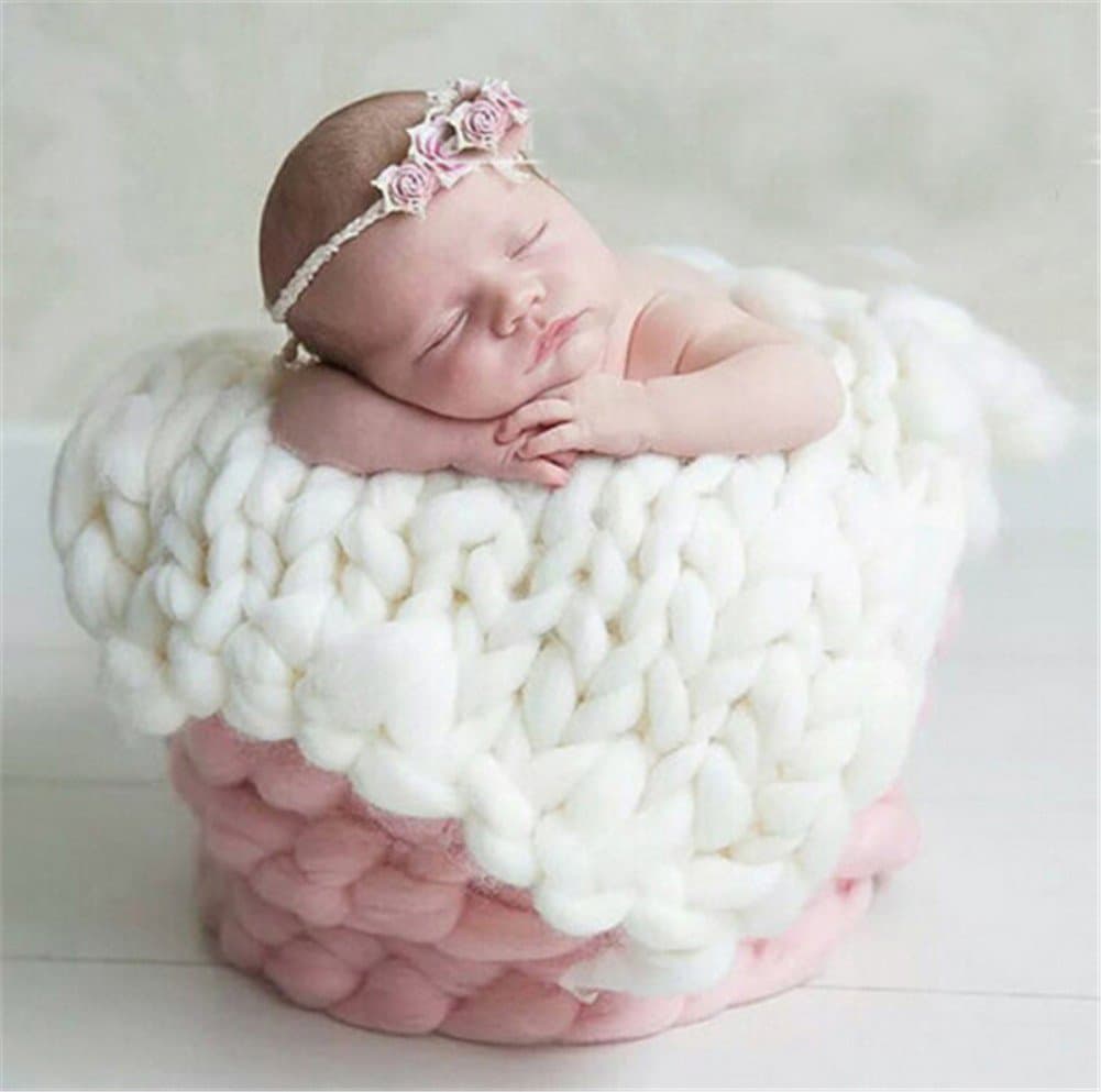Interesting Newborn Baby Photography Photo Props Faux Wool Basket Stuffer Blanket Rug, Wrap-Baby Photography Props