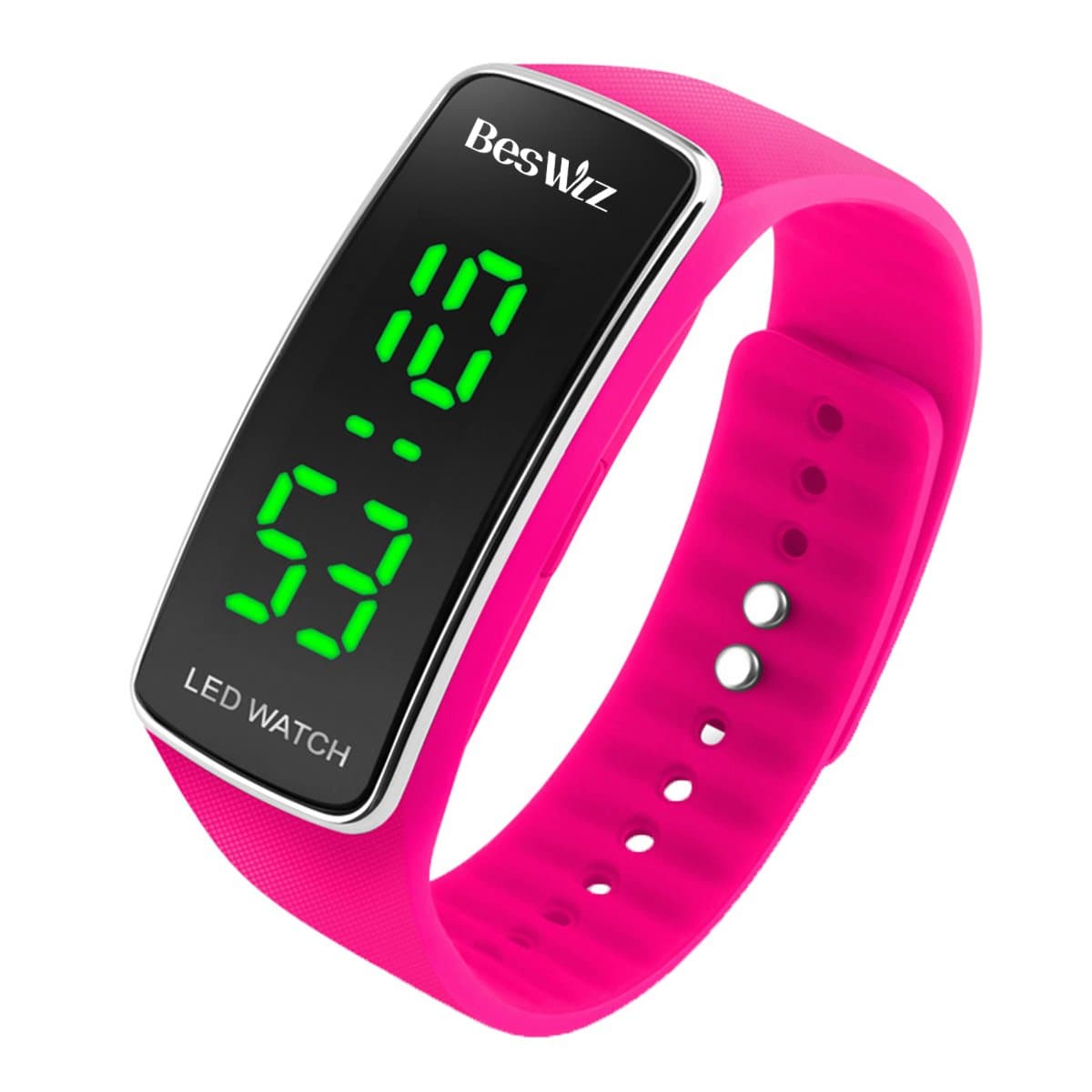 Watch Unisex Digital Watch Waterproof Sport Wristwatch Boys Girls Men Women Pink