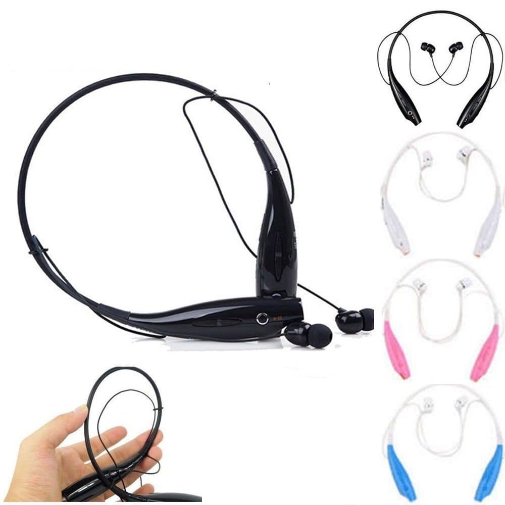 CyberTech Wireless Bluetooth Stereo Earphone Headset with Mic for Apple iPhone 6 5 S LG Samsung (Color: White, Black Blue, Pink) (Black)