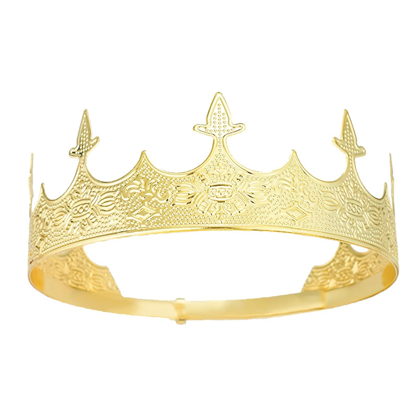 King Crown for Men Medieval Wedding, Royal Crown Accessories for Boy, Crown Hair Jewelry, Metal Big Tiaras For Wedding Prom Party, Halloween, Christmas Gifts, 1, Gold