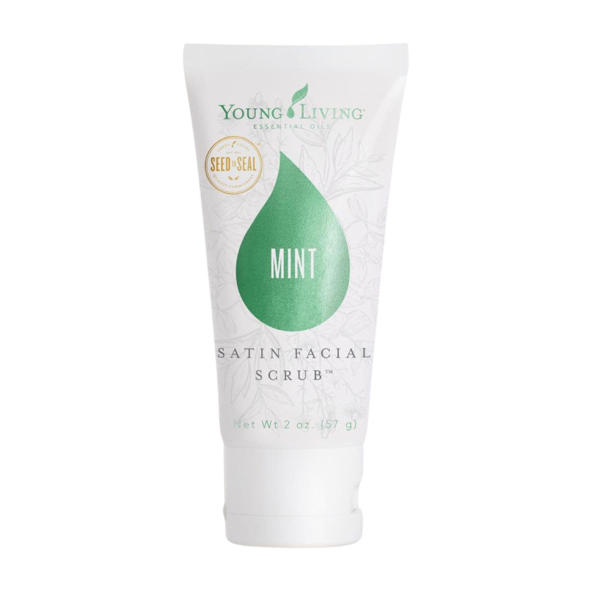 Young LivingSatin Facial Scrub Mint 2 oz | Gentle Exfoliation & Skincare | Dead Skin Removal & Renewal | Bright Complexion | Suitable for All Skin Types