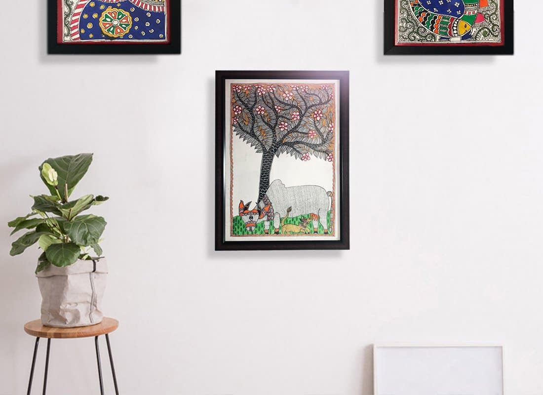 Ethnic Madhubani Art Wall Painting