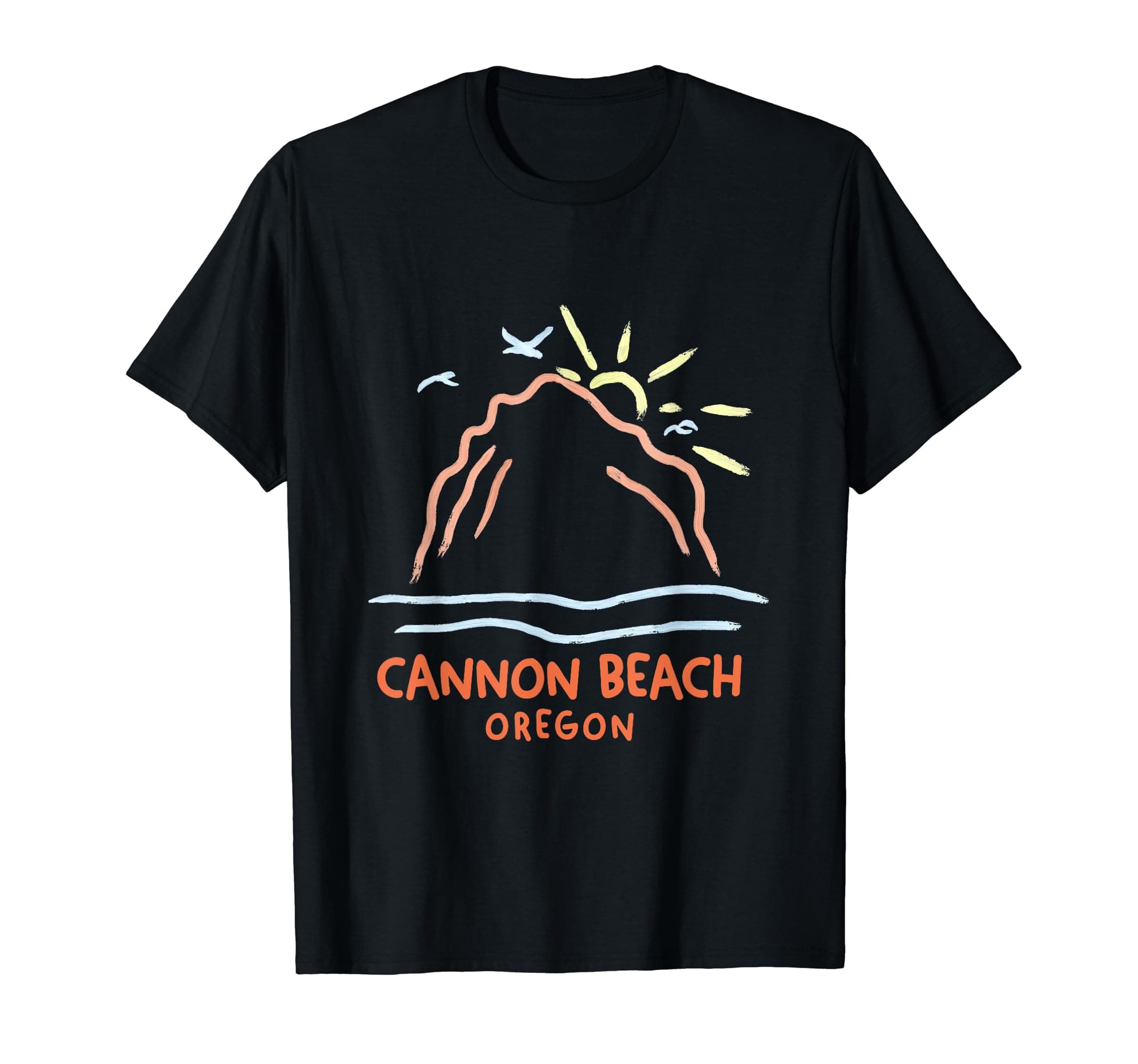 Funny Cannon Beach Oregon Souvenir Haystack Rock Minimalism T-Shirt