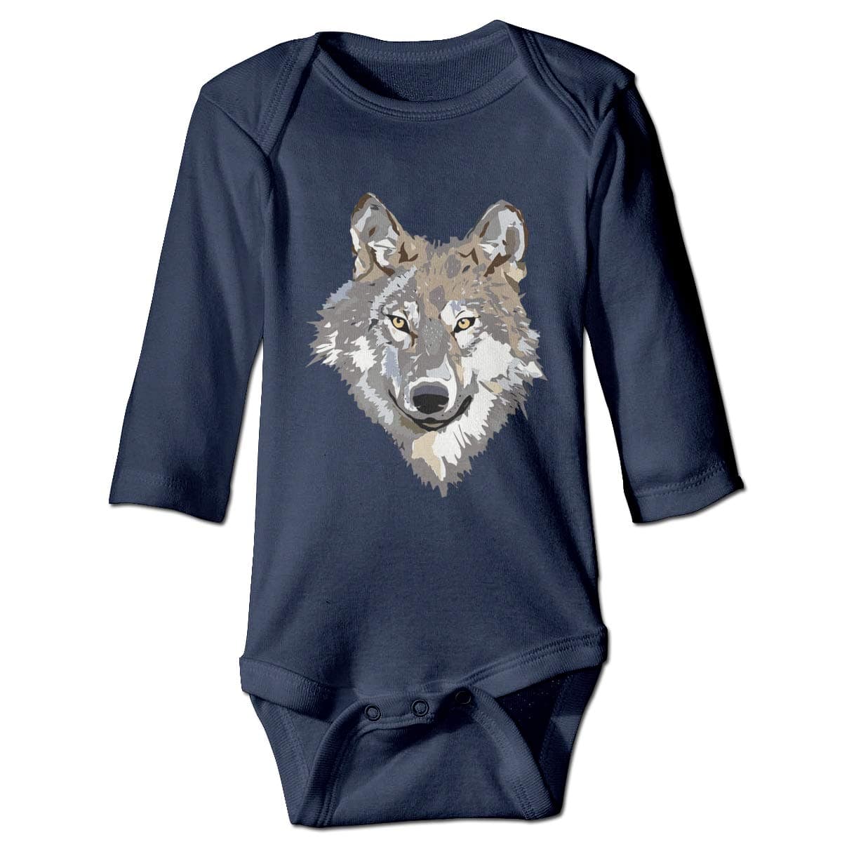 Baby Boys' and Girl's Bodysuits Wolf Head Long Sleeve