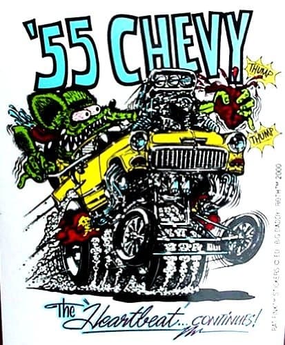 Rat Fink 1955 CHEVY Hot Rod Decal / Sticker Chevrolet