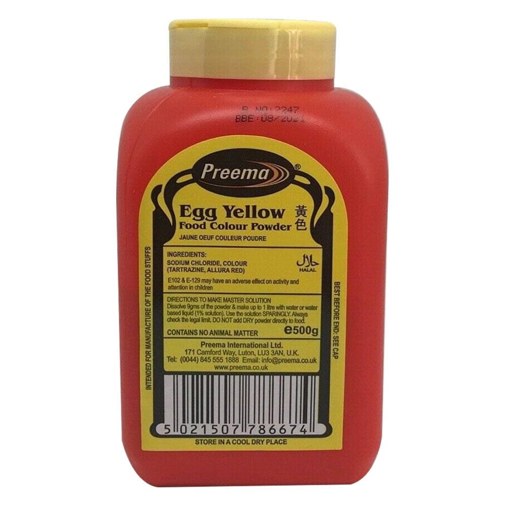 Preema Egg Yellow Food Colour Powder 500g Bottle